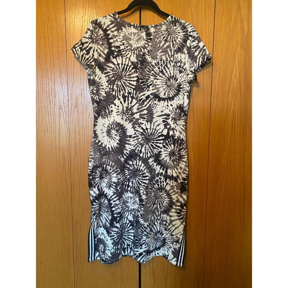 Black and white soft tie dye knee length dress - Picture 5 of 6